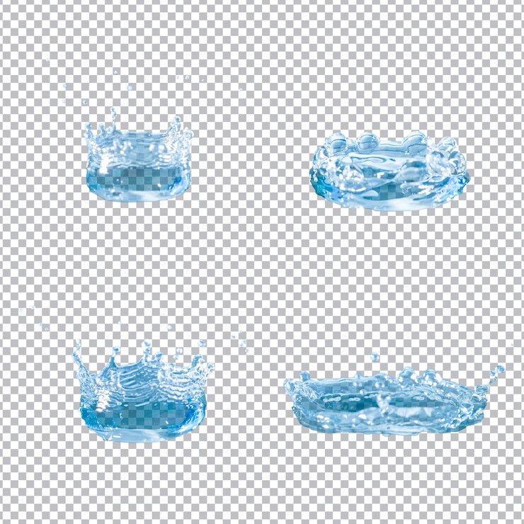 PSD gratuit ensemble de quatre éclaboussures d&#39;eau