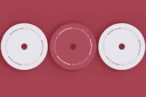 PSD gratuit ensemble de trois maquettes de disques cd