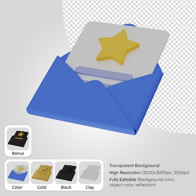 PSD gratuit enveloppe 3d avec document