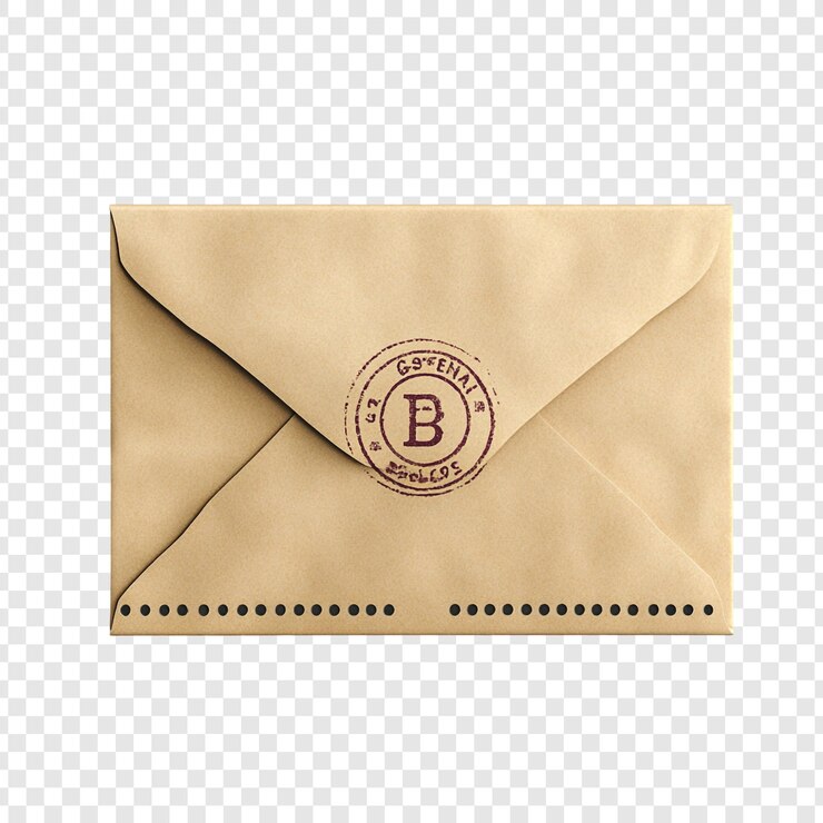 PSD gratuit enveloppe brune vintage avec une lettre de texture grunge scellée