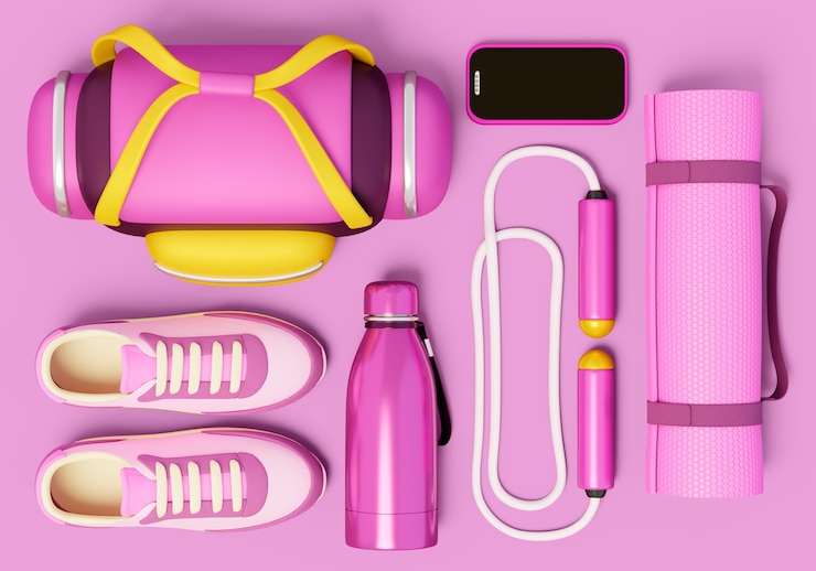PSD gratuit équipement de gym fond de nature morte