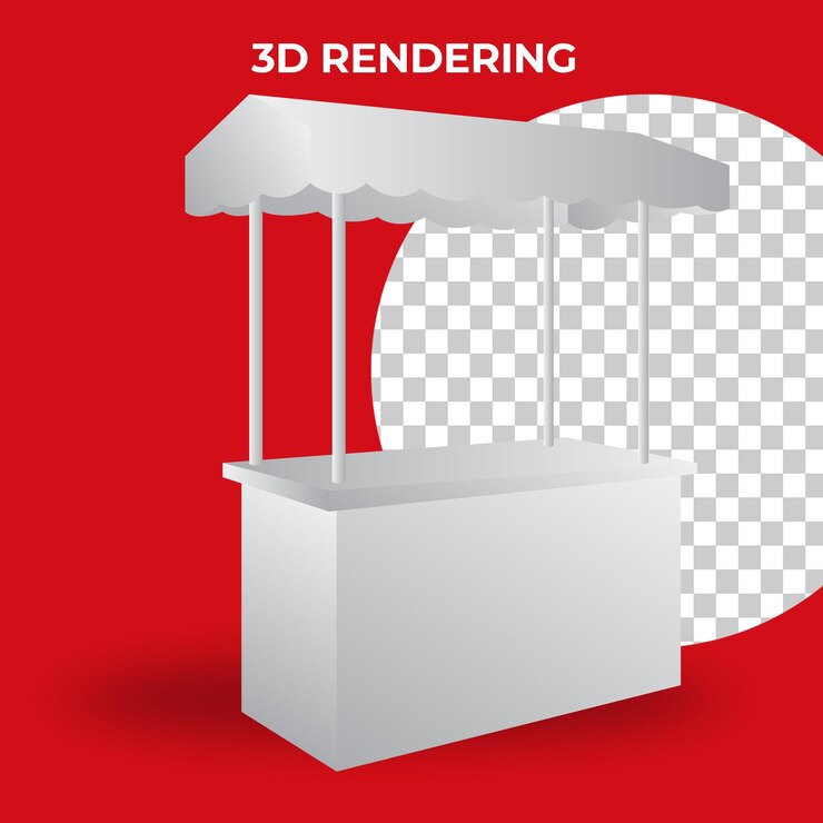 Évènement de stand de comptoir 3d