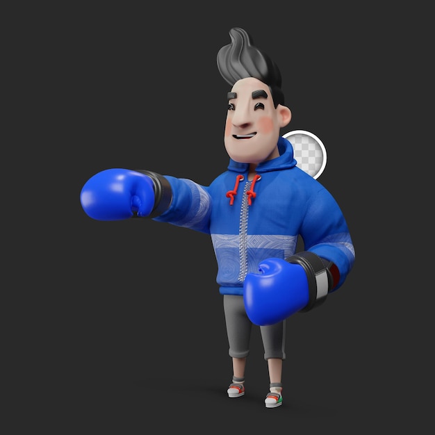 Exercice physique et boxe. illustration 3d