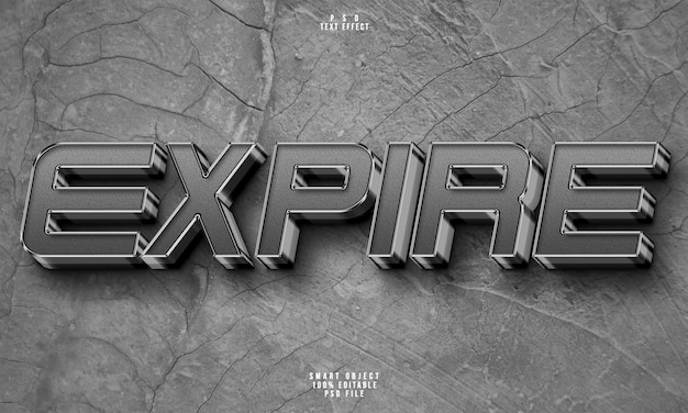 PSD gratuit expirer l'effet de texte modifiable 3d