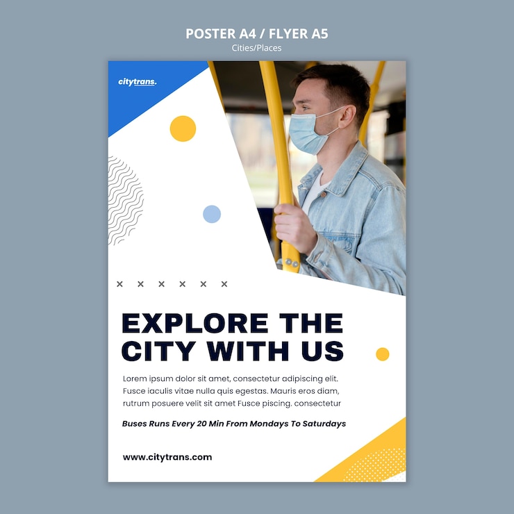 PSD gratuit explorez le modèle d'affiche de la ville
