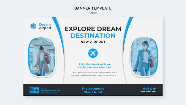 PSD gratuit explorez le modèle de bannière de destination de rêve