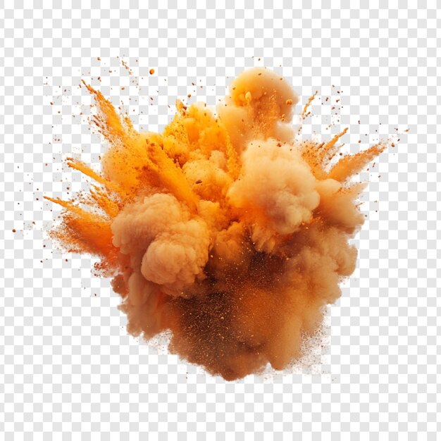 Une explosion de poussière orange Un nuage dynamique de particules