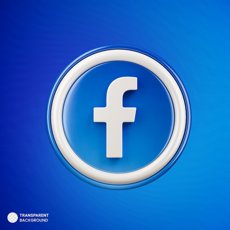 PSD gratuit facebook logo 3d icône de médias sociaux isolé