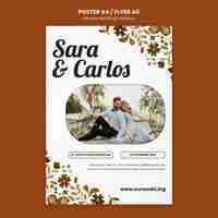 PSD gratuit faire-part de mariage mexicain floral