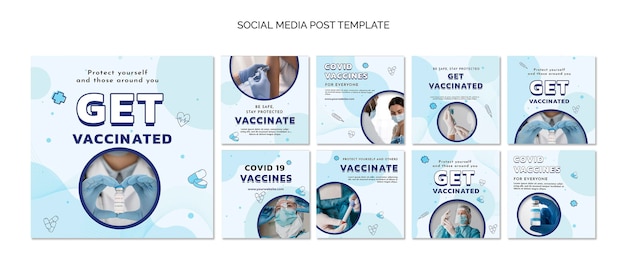 PSD gratuit faites-vous vacciner modèle de publication sur les réseaux sociaux