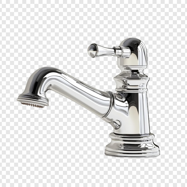 PSD gratuit faucet de salle de bain en chrome élégant décor de maison de luxe de design moderne