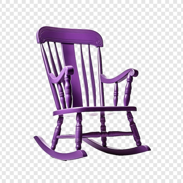 PSD gratuit un fauteuil à bascule violet isolé sur un fond transparent