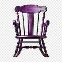 PSD gratuit un fauteuil à bascule violet isolé sur un fond transparent