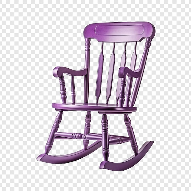 PSD gratuit un fauteuil à bascule violet isolé sur un fond transparent