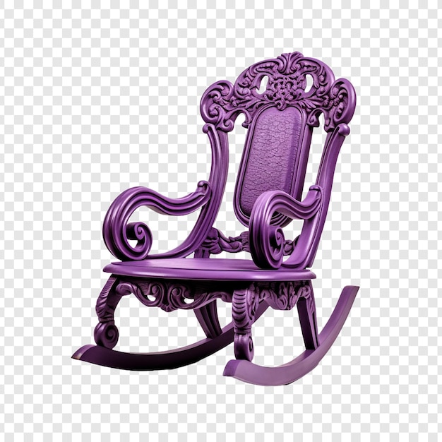 PSD gratuit un fauteuil à bascule violet isolé sur un fond transparent