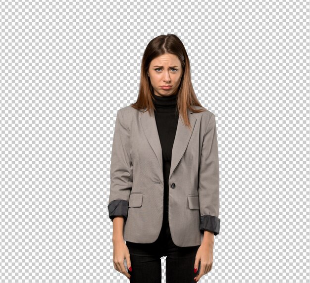 Femme D Affaires Avec Une Expression Triste Et Deprimee Psd Premium