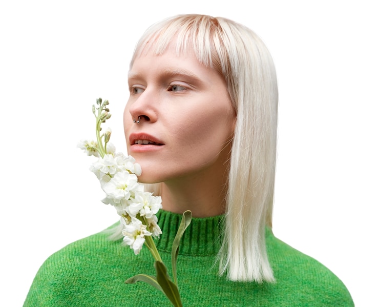 PSD gratuit une femme albino isolée