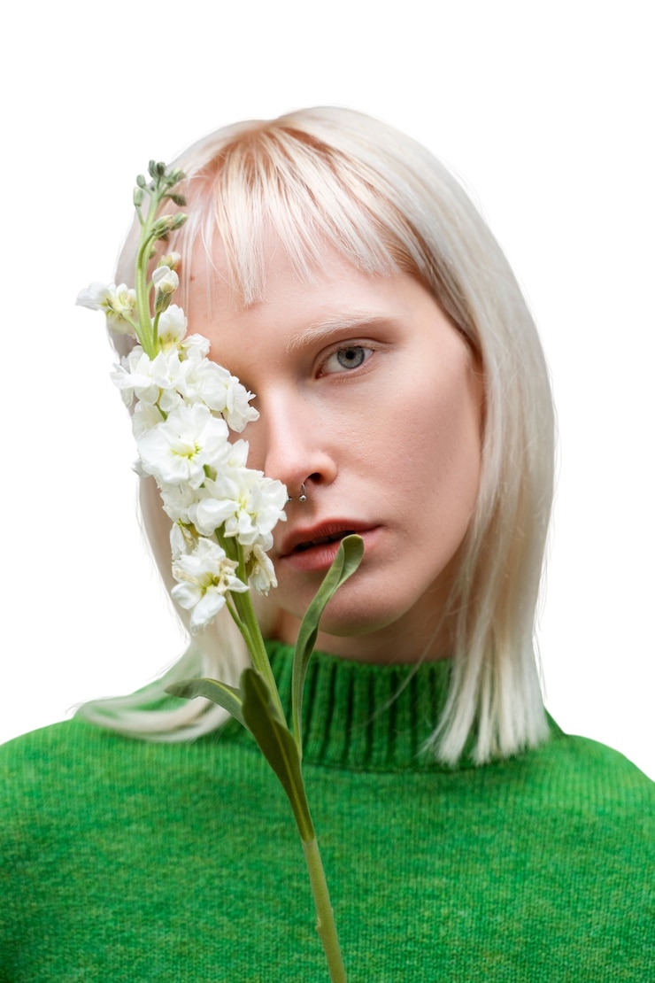 PSD gratuit une femme albino isolée