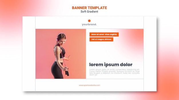 PSD gratuit femme faisant un modèle de bannière d'entraînement