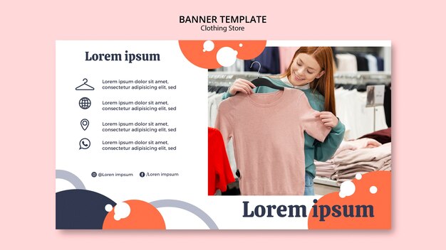 Femme, regarder, chemisier, habillement, magasin, bannière