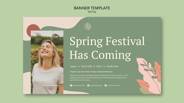 PSD gratuit le festival du printemps a un modèle de bannière à venir