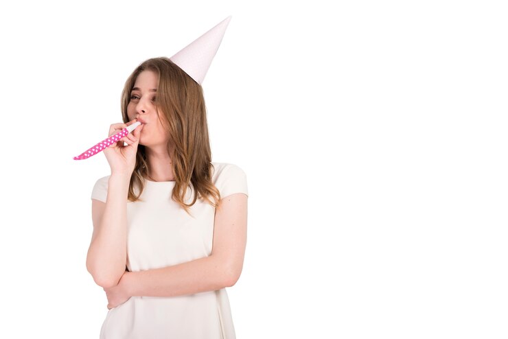 PSD gratuit fête d'anniversaire fille isolée