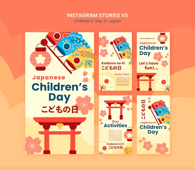 PSD gratuit la fête des enfants au japon est célébrée sur instagram.