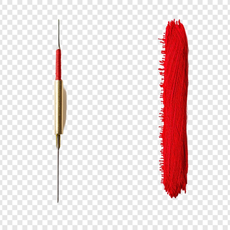 PSD gratuit le fil rouge et l'aiguille un outil d'artisanat