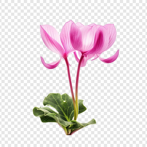 Fleur De Cyclamen Isolée Sur Un Fond Transparent