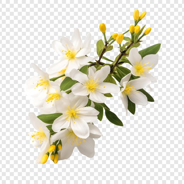 PSD gratuit fleur de jasmin d'hiver isolée sur fond transparent