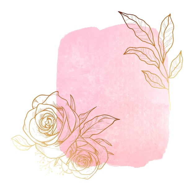 Fleurs dorées avec des taches d'aquarelle