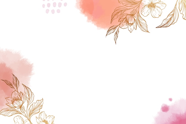 Fleurs dorées avec des taches d'aquarelle