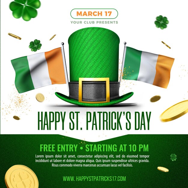 Flux de médias sociaux pour la fête de la Saint-Patrick