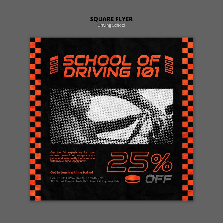 PSD gratuit flyer carré concept de conduite