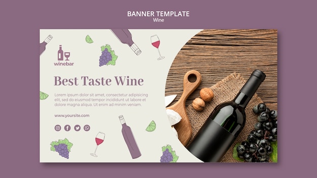 Flyer carré pour la dégustation de vin avec bouteille et raisins