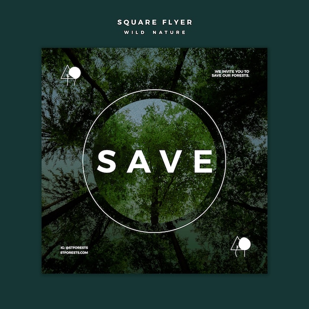 PSD gratuit flyer carré pour la nature sauvage