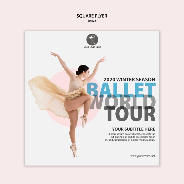 PSD gratuit flyer carré pour la performance de ballet