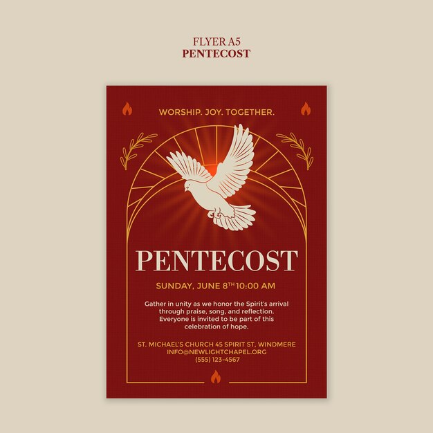 flyer de célébration de la Pentecôte