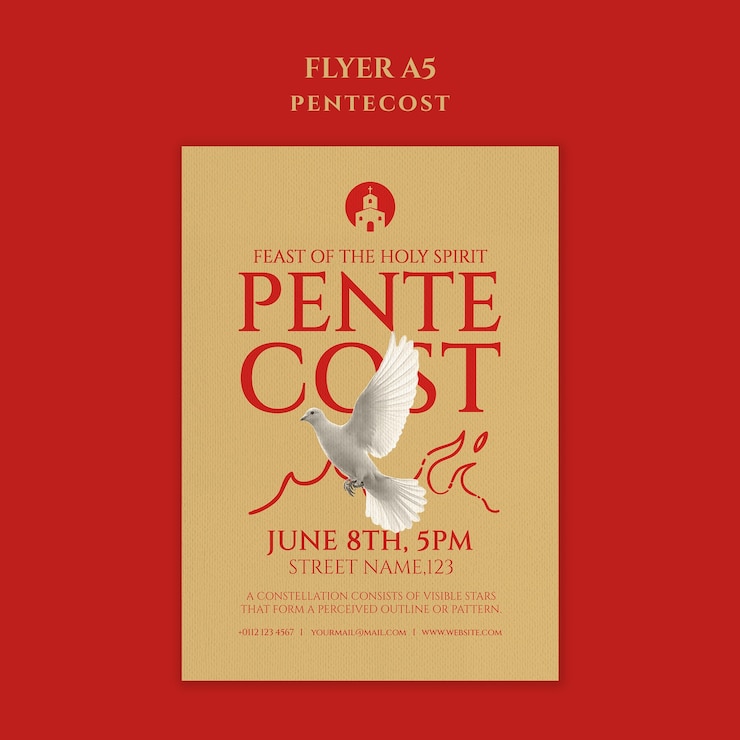 PSD gratuit flyer de la célébration de la pentecôte