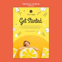 PSD gratuit flyer avec concept de jour jaune