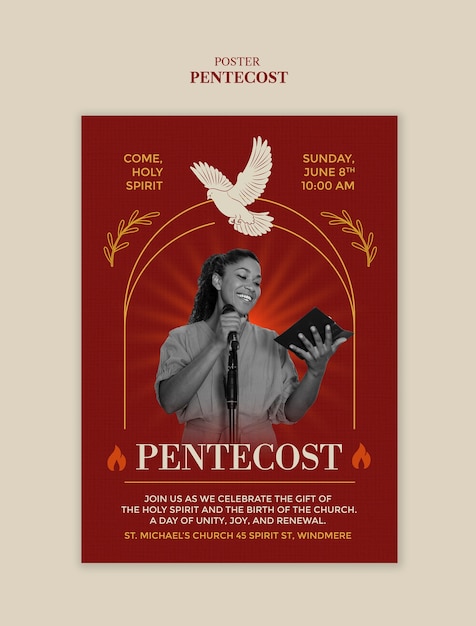Flyer du service de l'église de la Pentecôte