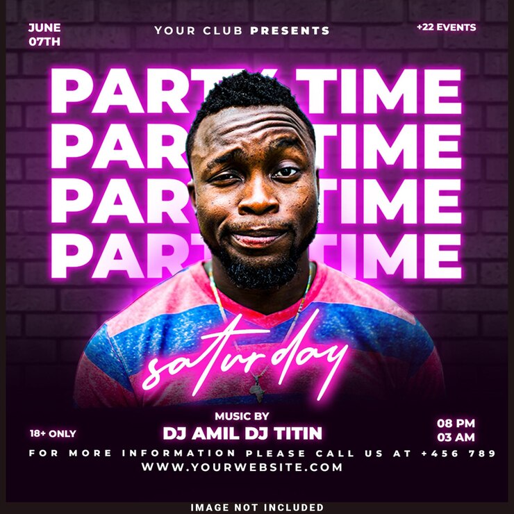 PSD gratuit un flyer de la fête du dj du club posté sur les réseaux sociaux