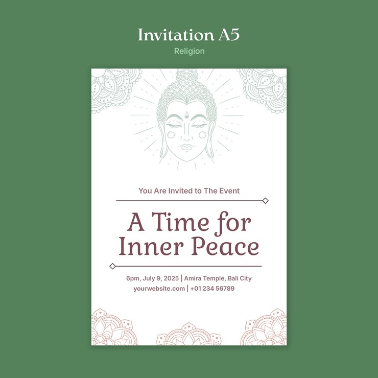 PSD gratuit flyer d'invitation à la religion pacifique