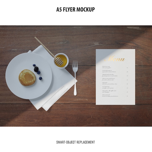 Flyer Mockup Dans Un Bureau