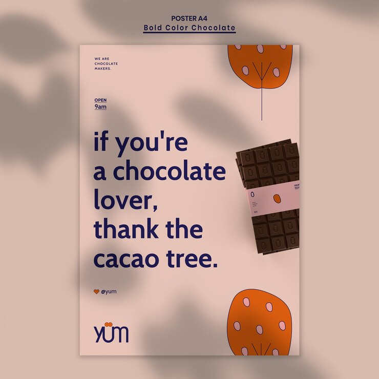 PSD gratuit flyer de modèle de magasin de chocolat