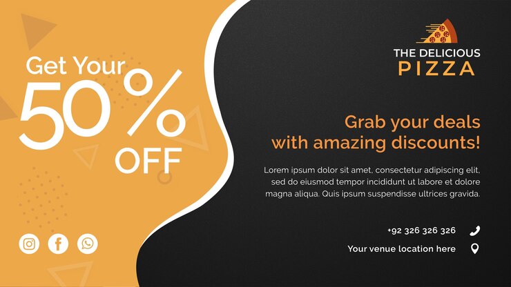 PSD gratuit flyer pizza avec 50% de réduction