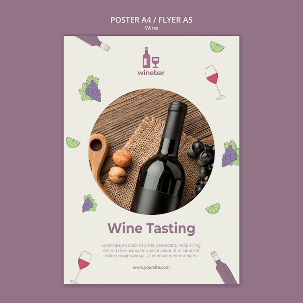 Flyer pour la dégustation de vins