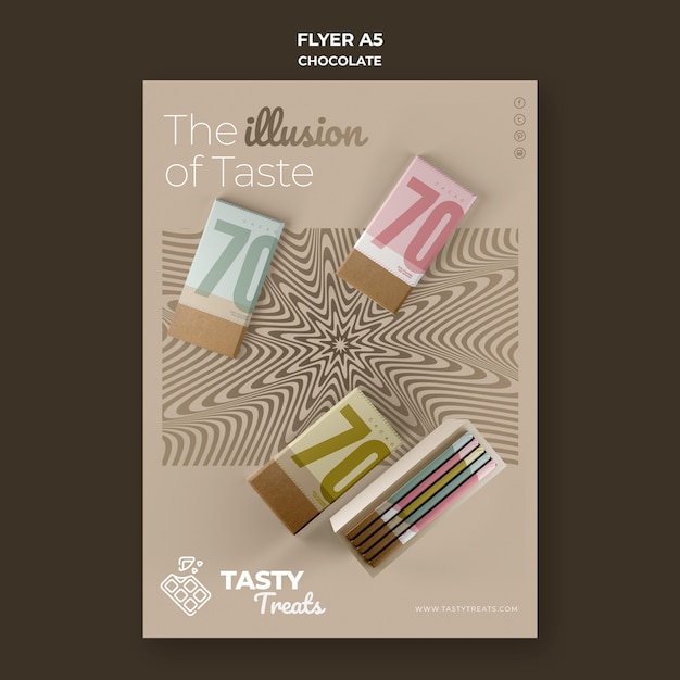 PSD gratuit flyer vertical pour le chocolat