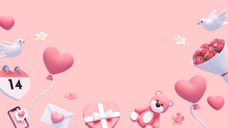 PSD gratuit fond 3d pour la célébration de la saint valentin