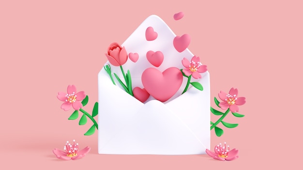 PSD gratuit fond 3d pour la célébration de la saint valentin